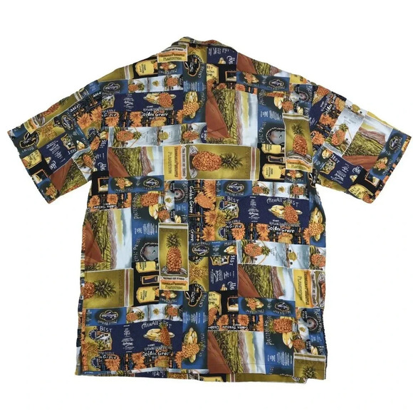 Robert Stock | Collectible Pineapple Propaganda Size Medium Flowy Hawaiian Shirt - Picture 2 of 6